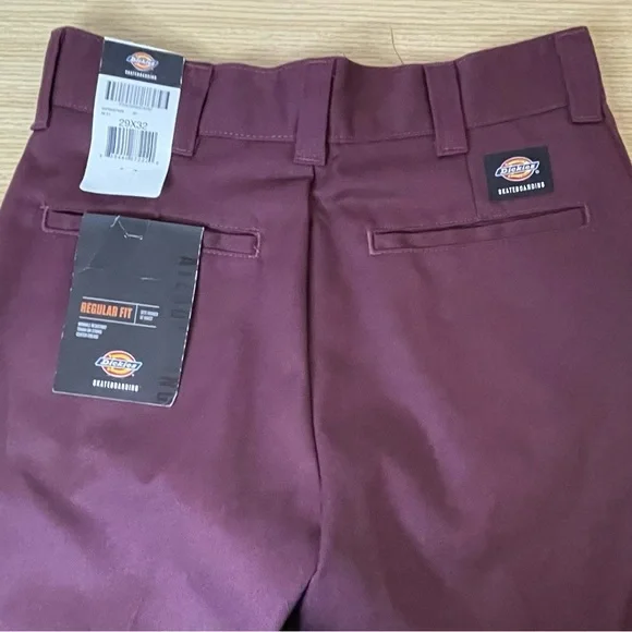 Dickies Men's Chinos in Deep Burgundy - Picture 1 of 10